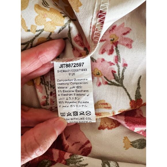 Shein Boho Collar Button Front Ruffle Hem Flounce Floral Maxi Dress XS - Picture 5 of 8